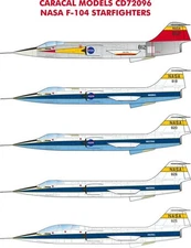Caracal Models 1/72 decal CD72096 NASA F-104 Starfighter markings for Hasegawa