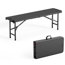 VINGLI 4 Feet Plastic Folding Bench Portable Outdoor Picnic Party Camping Seat
