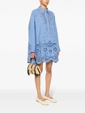 42/44IT- Valentino Blue short popeline broderie dress - BNWT