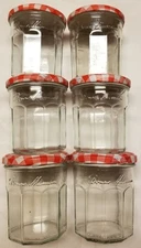 Lot of 6 Bonne Maman 13 Oz Jars - CLEANED Storage/Crafts/Food Storage