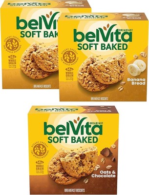 belVita Soft Baked Breakfast Biscuits Variety Pack, Banana Bread and Oats & Choc