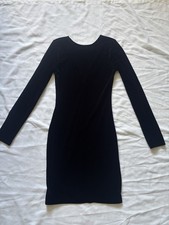 Nine West Cara Santana Black Velvet Mini Dress Vampy Goth Y2K Size XS
