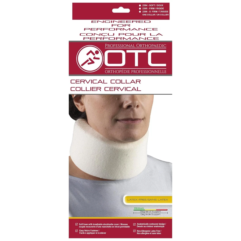 OTC Cervical Collar, Soft Foam, Neck Brace, White 3" Depth, Small - Image 3 of 4
