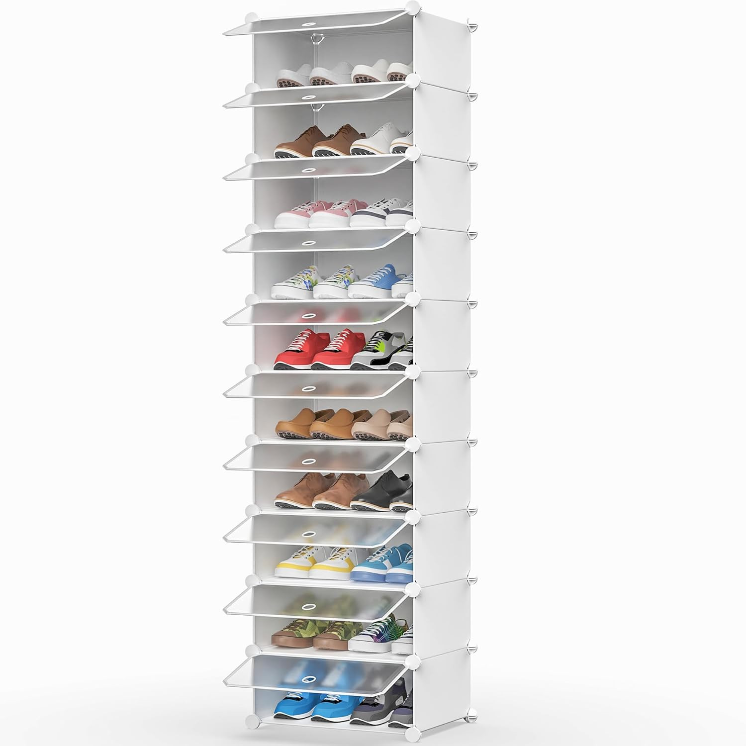 Scarpiera Salvaspazio per Famiglia - 10 Ripiani Porta 20 Paia Scarpe