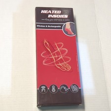 Heated Wireless Rechargeable Insoles Black Mens 42-47 8.5-12 Cuttable B 