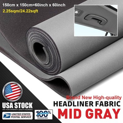 Vehicle Interior Roof Flat Knit Headliner Material Foam Backed 60x60 Inch