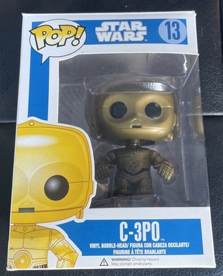 Funko Pop Star Wars C-3PO Vinyl Bobble-Head #13 Blue Header gebraucht sehr guter Zustand