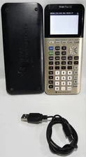 Texas Instruments TI-84 Plus CE Graphing Calculator Gold w/ Cover & USB - TESTED