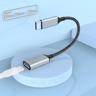 USB-C to Lightning Audio Adapter Certified Headphones Microphone