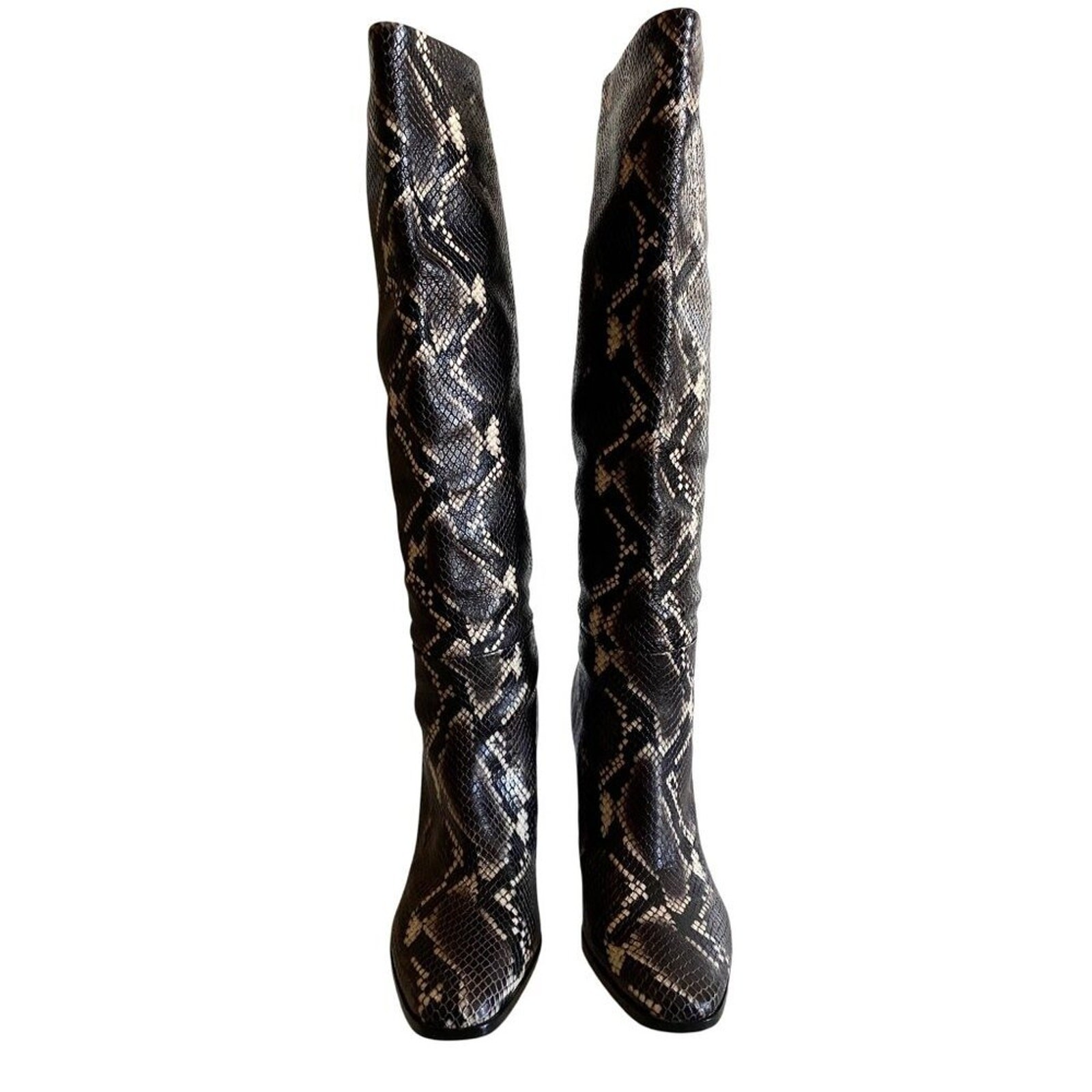 Sigerson Morrison Python Embossed Knee High Leath… - image 5