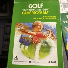 1980 Atari 2600 Golf Video Game CX2634 With Box Cart Instructions Catalog CIB