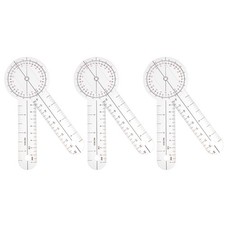 3pcs Goniometer 6 Inch 360 Degree Plastic Protractor Transparent Angle Ruler