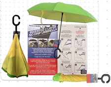 Revers-A-Brella Inverted Golf Umbrella No Drip Reverse Folding Windproof NWT 42"