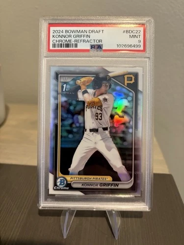 Konnor Griffin 2024 Bowman Chrome Draft Refractor RC 1st #BDC-22 Pirates PSA 9