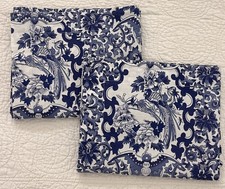Lauren Ralph Lauren Tamarind Bird Standard Shams Pair Blue White Cotton 2pc