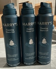 Harry s Foaming Shave Gel W/ Aloe 4 oz missing dust cap lot of 3