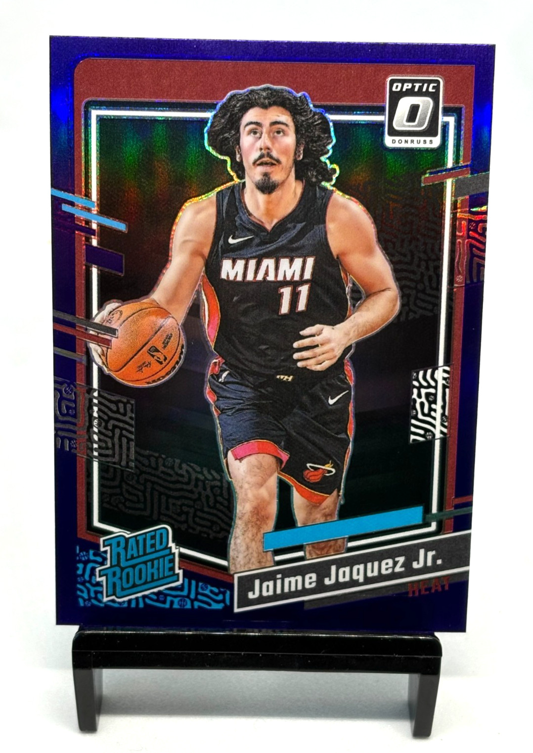 2023-24 Donruss Optic Purple Shock Prizm #216 Jaime Jaquez Jr. RC - Miami Heat
