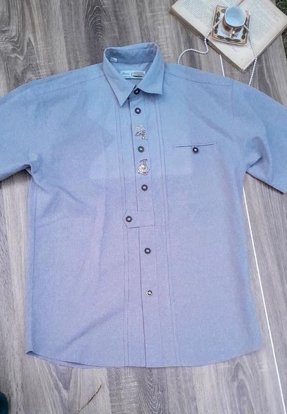 Men American Vintage Shirt Grey Viscose 42 / XL /