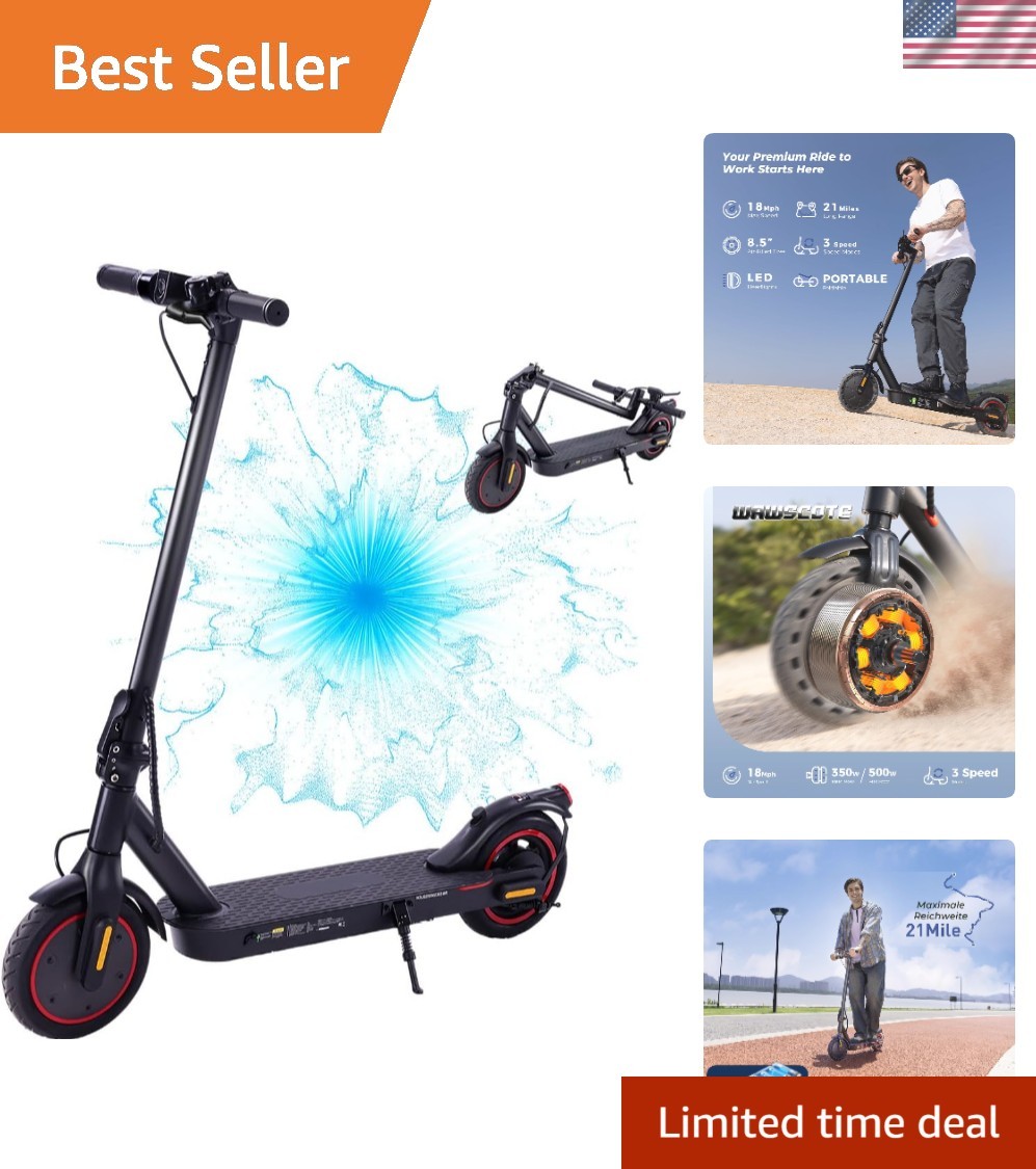 Fast & Foldable Electric Scooter with 21 Miles Range - Perfect for