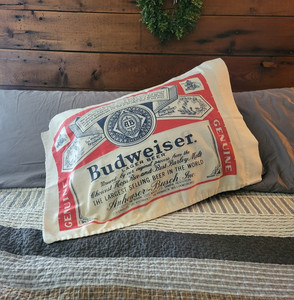 Vintage Budweiser 70s Pillow Case 42x36 Sears Roebuck Budweiser  Collector Gift