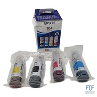 Epson Ecotank 104 Tintenflaschen | 4X Farb-Multipack - Schwarz, Cyan, Magenta, G