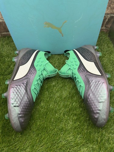 Puma One 1 Leather Lth Fg/Ag Football Boots Brand New Boxed Uk 8.5 Grey Blue Men - Picture 4 of 9