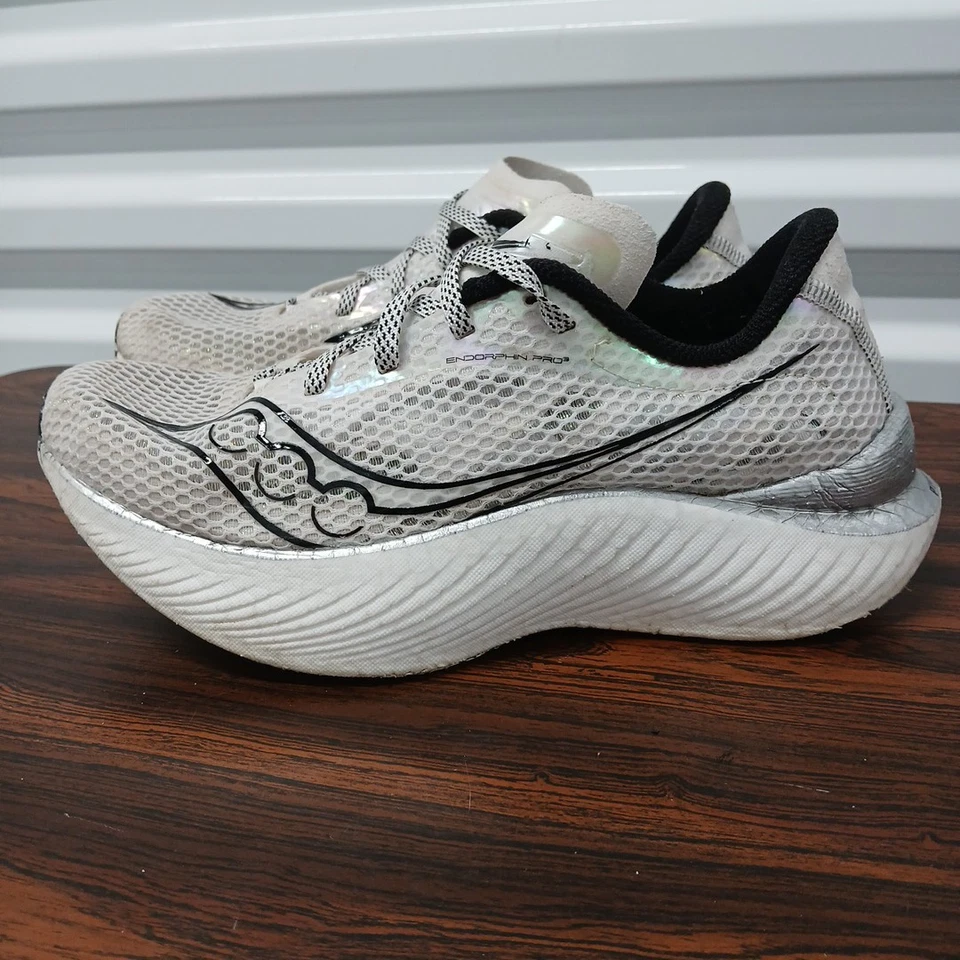 Saucony Endorphin Pro 3  Running Shoes Sneaker White Pearl Marathon Womens 7.5 - Image 3 of 4