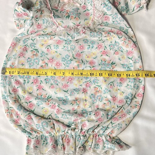 VINTAGE ALLISON ANN Nightgown Sleeper Romantic Long Sleeveless Pink Floral 9 Mon - Picture 10 of 10