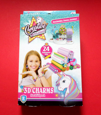 Creative Studio 3D Charms Radiergummi Sticks Nachfüllpack Einhorn Ausschneiden