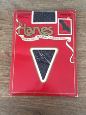 Vtg Hanes Sparkling Holiday Collection Pantyhose Sz CD Style 913 Jet Blk/Silver