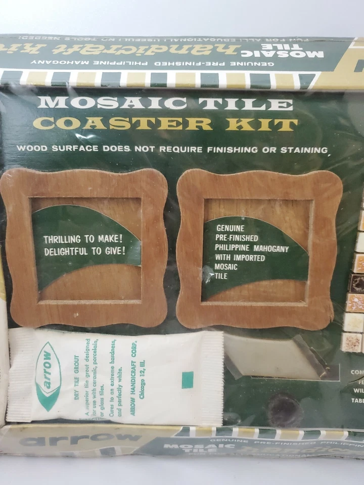 Rare 1962 Vintage Arrow Mosaic Tile Handicraft Kit NEW OLD STOCK  - Image 3 of 4