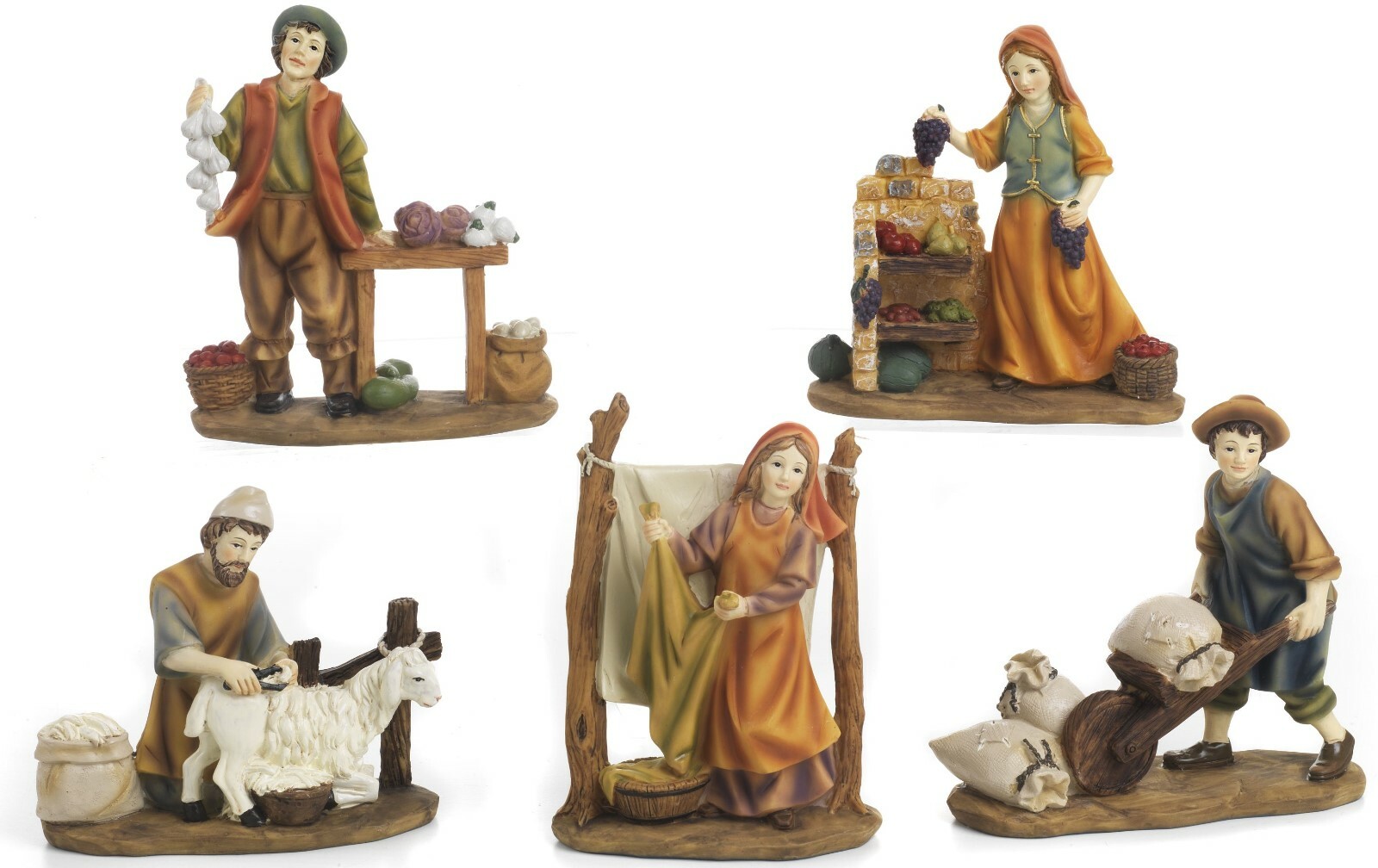 Articoli Religiosi by Paben Set 5 statuine Personaggi Mestieranti per presepe cm