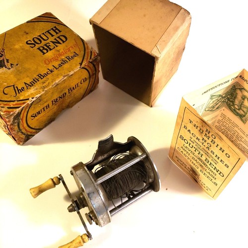 Mulinello da Pesca Vintage South Bend n. 300 Modello Anti-Back-Lash Antica Scatola Originale - Foto 1 di 12