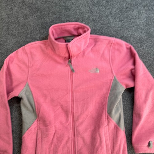 The North face Jacket Girls X-Large Pink Gray Osito Fleece Sweater Full Zip - Picture 4 of 13