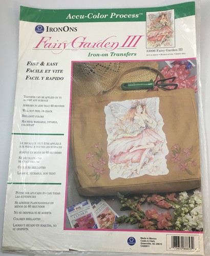 Set of 2 Vintage Full Color Iron On Designs Classic Kitty + Fairy Garden III - Picture 3 of 5