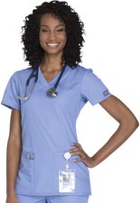 Scrubs Cherokee Workwear V Neck Top WW645 CIEW Ciel Blue Free Shipping