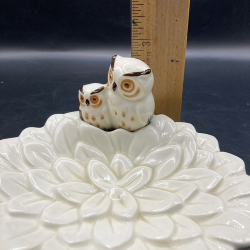 Vintage Norcrest Mama And Baby Owl Ceramic Trinket / Soap Dish ~ Made In Japan - Picture 9 of 9