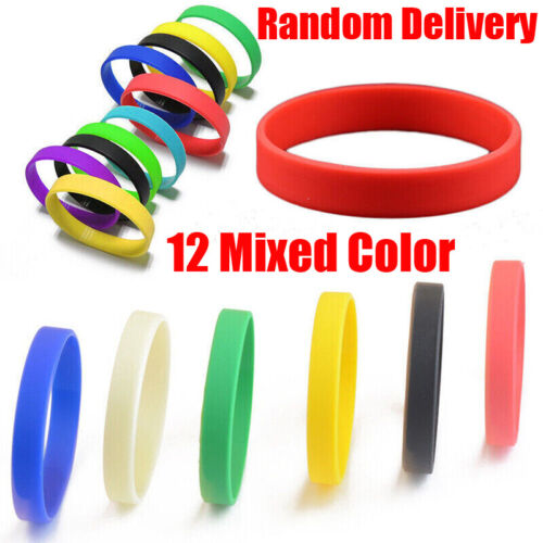 50/100 piezas pulseras de goma de silicona para adultos pulsera en blanco pulsera multicolor - Imagen 3 de 22