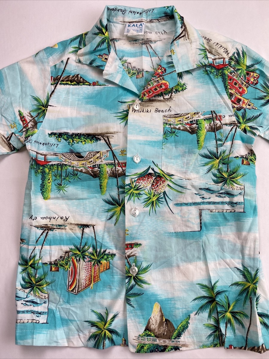 Kasuals・The Kasuals '1982 Hawaii SEALED品 Vtg 60s 70s KALA KASUALS Hawaiian Shirt Boys Med (10) Short