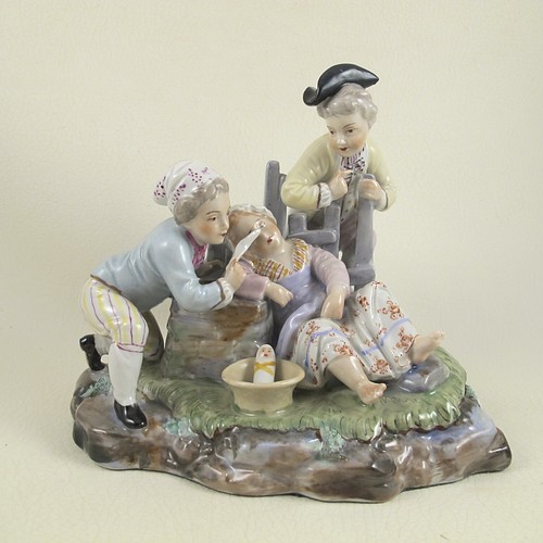 Carl Thieme Potschappel deutsche Porzellanfigur Gruppe schelmische Jungen Kitzeln - Bild 1 von 12