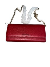 Valentino  Red Leather Wallet On Chain Excellent Condition