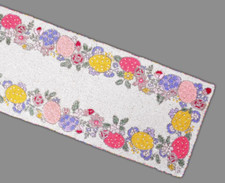 Easter Beaded Table Runner Easter Eggs Table Runner Designer Tableware 13X36 In