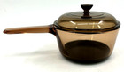 Corning VISION Ware Amber Glass 1.5L Sauce Pan Saucepan Pot With Lid USA
