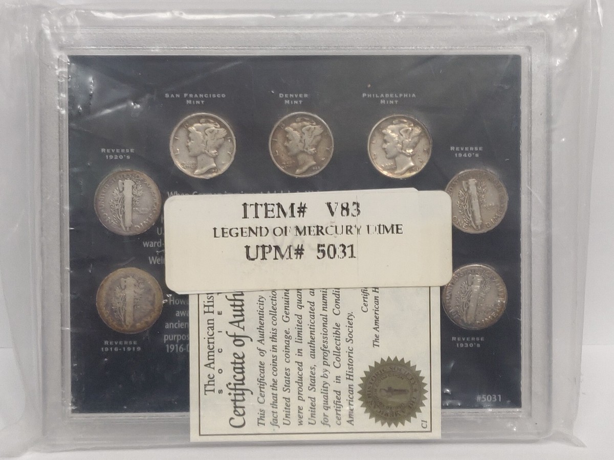 THE LEGEND OF THE SILVER MERCURY DIME SET - 7 COIN SET - 4