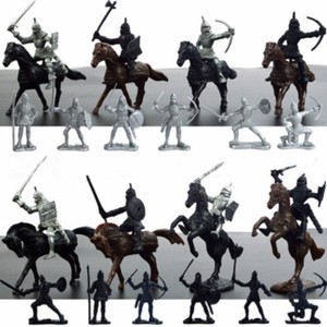 28PCS-New-Medieval-Knights-Warriors-Horses-Soldiers-Figures-Model