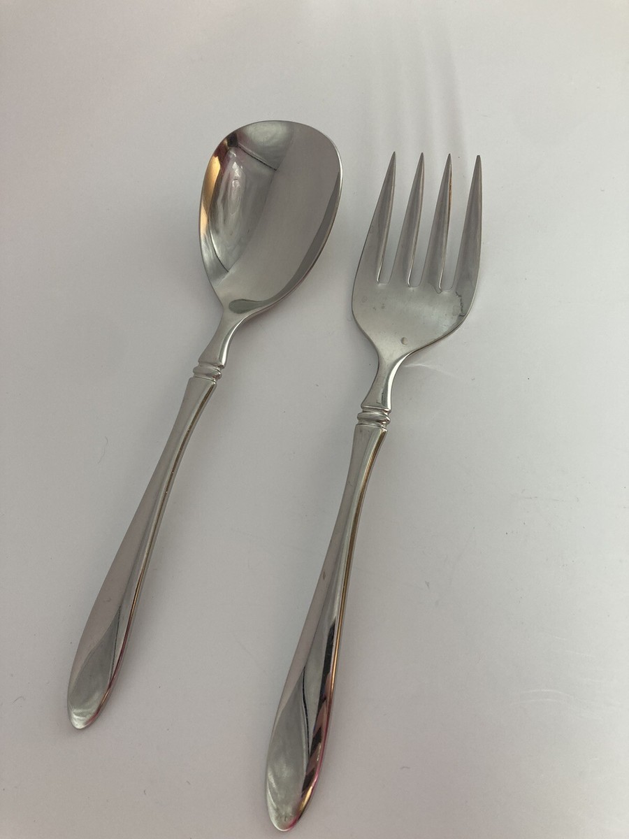 Azuma 18-18 Stainless Steel Flatware Serving Fork & Spoon Azuma 18-18 Stainless Steel Flatware Serving Fork & Spoon