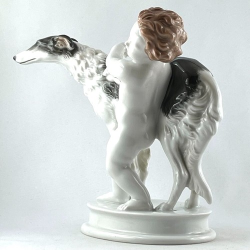Sujet "ENFANT AU BARZOÏ" Sculpture Animalière Porcelaine ROSENTHAL 1282... - Picture 5 of 15