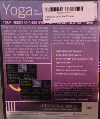 4 NEW BodyWisdom workout DVD lot Yoga for inflexible people stress relief Pilate - Foto 5 di 6