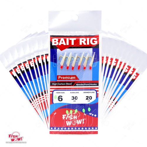 Plataformas de cebo sabiki de pesca talla premium acero al carbono 6 piel de pez FW469 - Imagen 7 de 9
