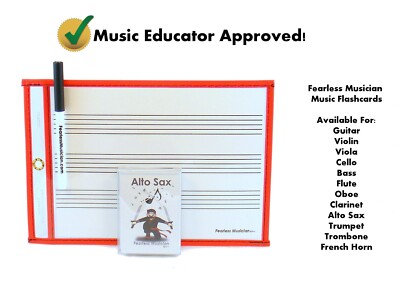 Alto Sax Flashcards Fearless Musician - Fingering and Rhythm Chart - Premium Set